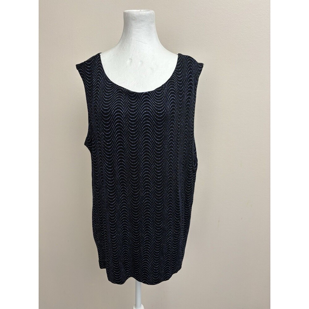 J.B.S Ltd Women’s Top Blouse Plus Size  2XL  Sleeveless glitter top Round Neck